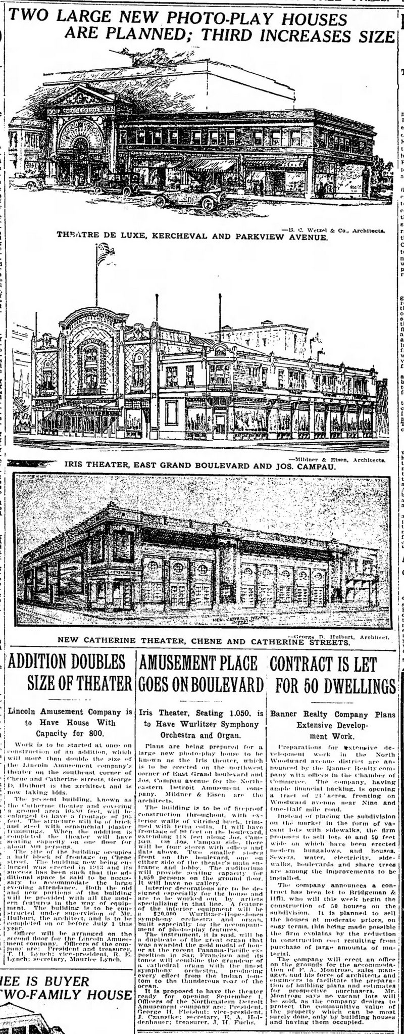 Mar 19 1916 article Deluxe Theatre, Detroit